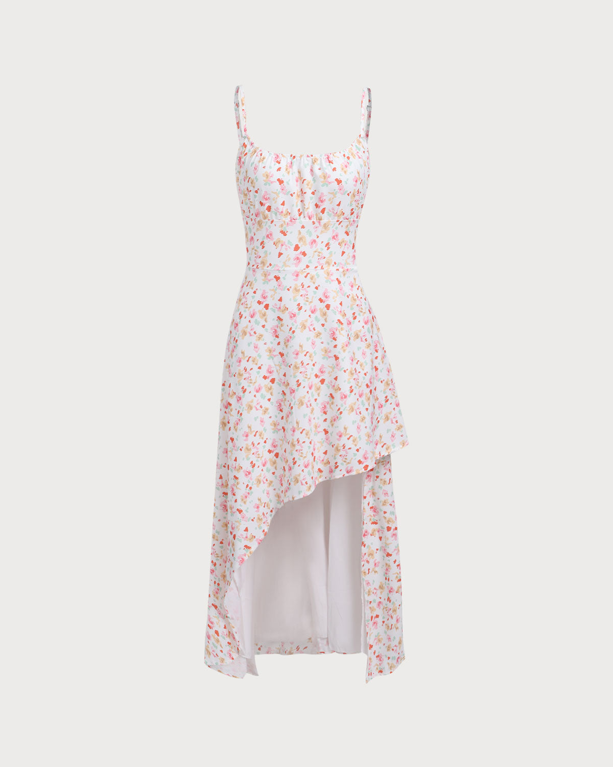 Pembe Çiçekli Drapeli Slip Midi Elbise