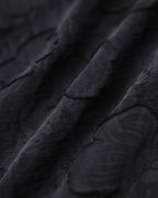 Siyah Kare Yaka Kabarık Kollu Midi Elbise