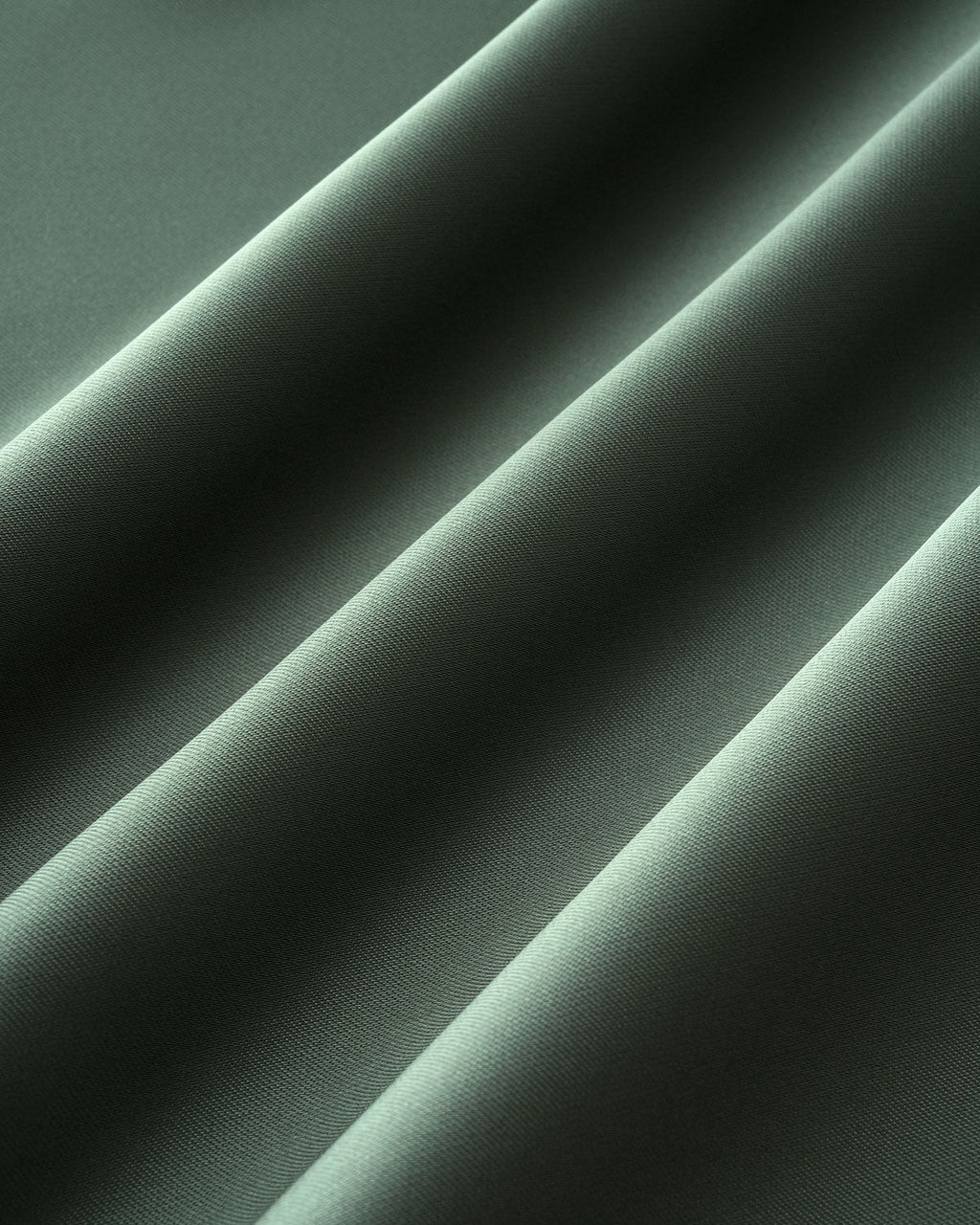 Yeşil Saten V Yaka A-Line Midi Elbise