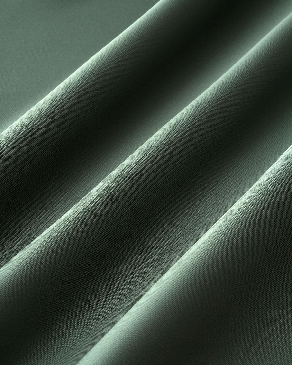 Yeşil Saten V Yaka A-Line Midi Elbise