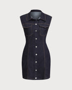 Mavi Denim Kolsuz Mini Elbise