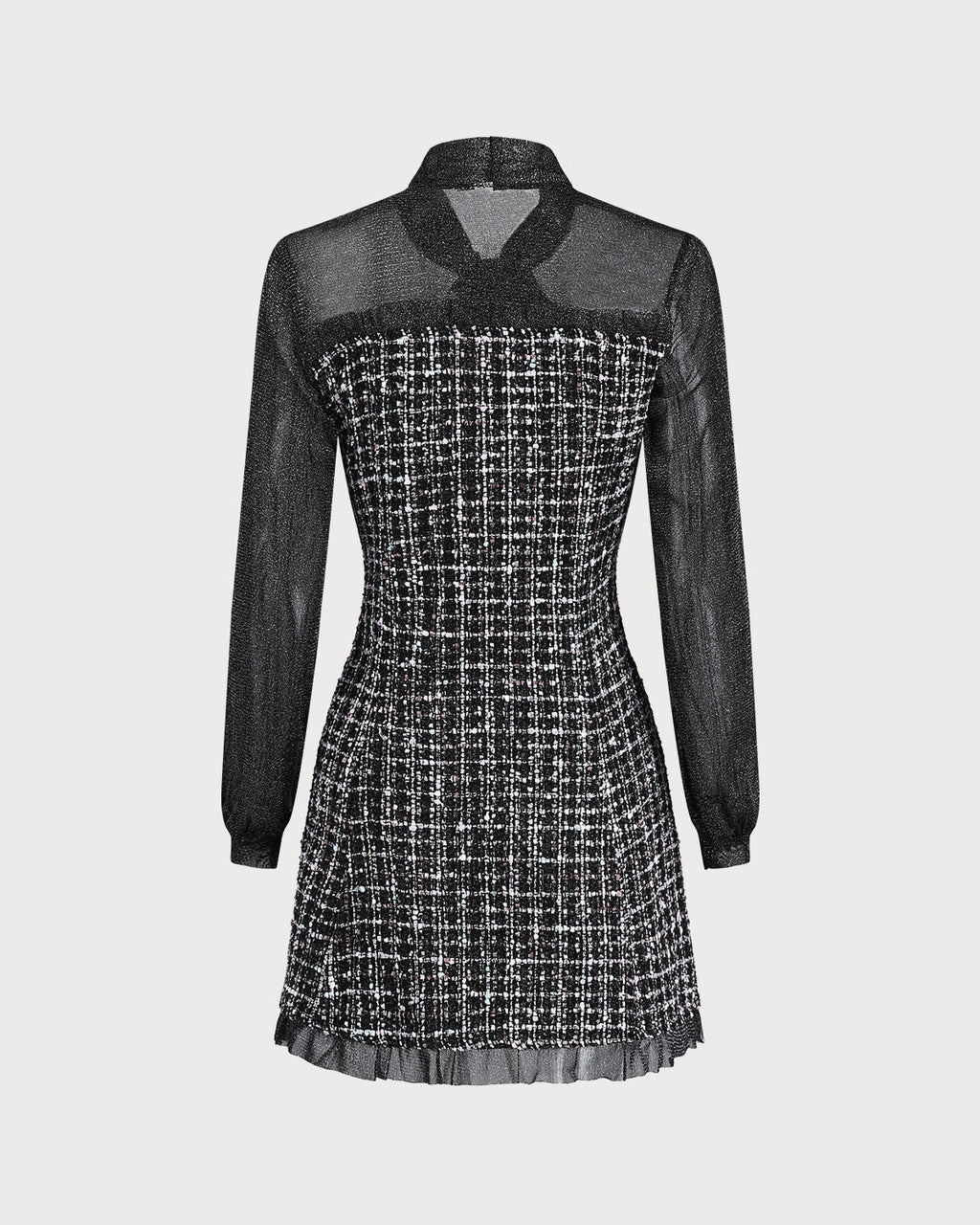 Siyah Şeffaf A-Line Mini Elbise