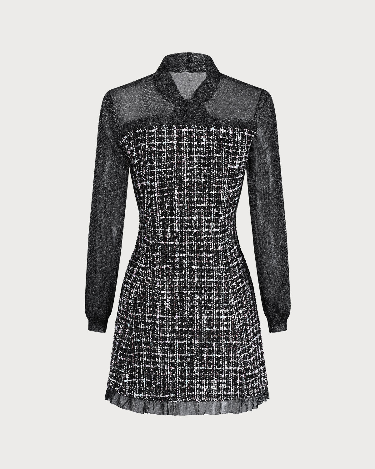 Siyah Şeffaf A-Line Mini Elbise