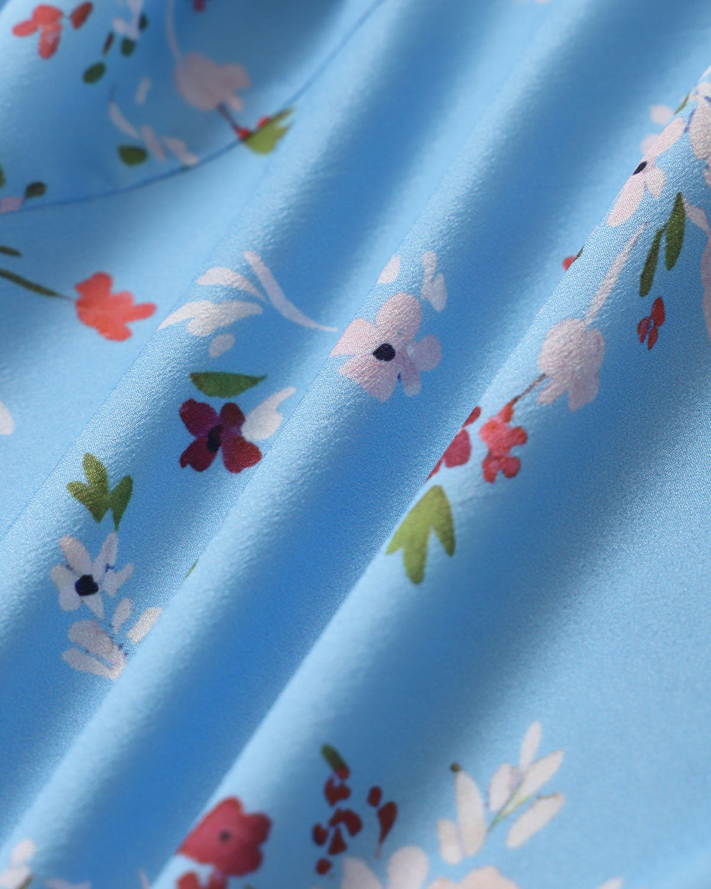 Mavi Çiçekli Mini Elbise