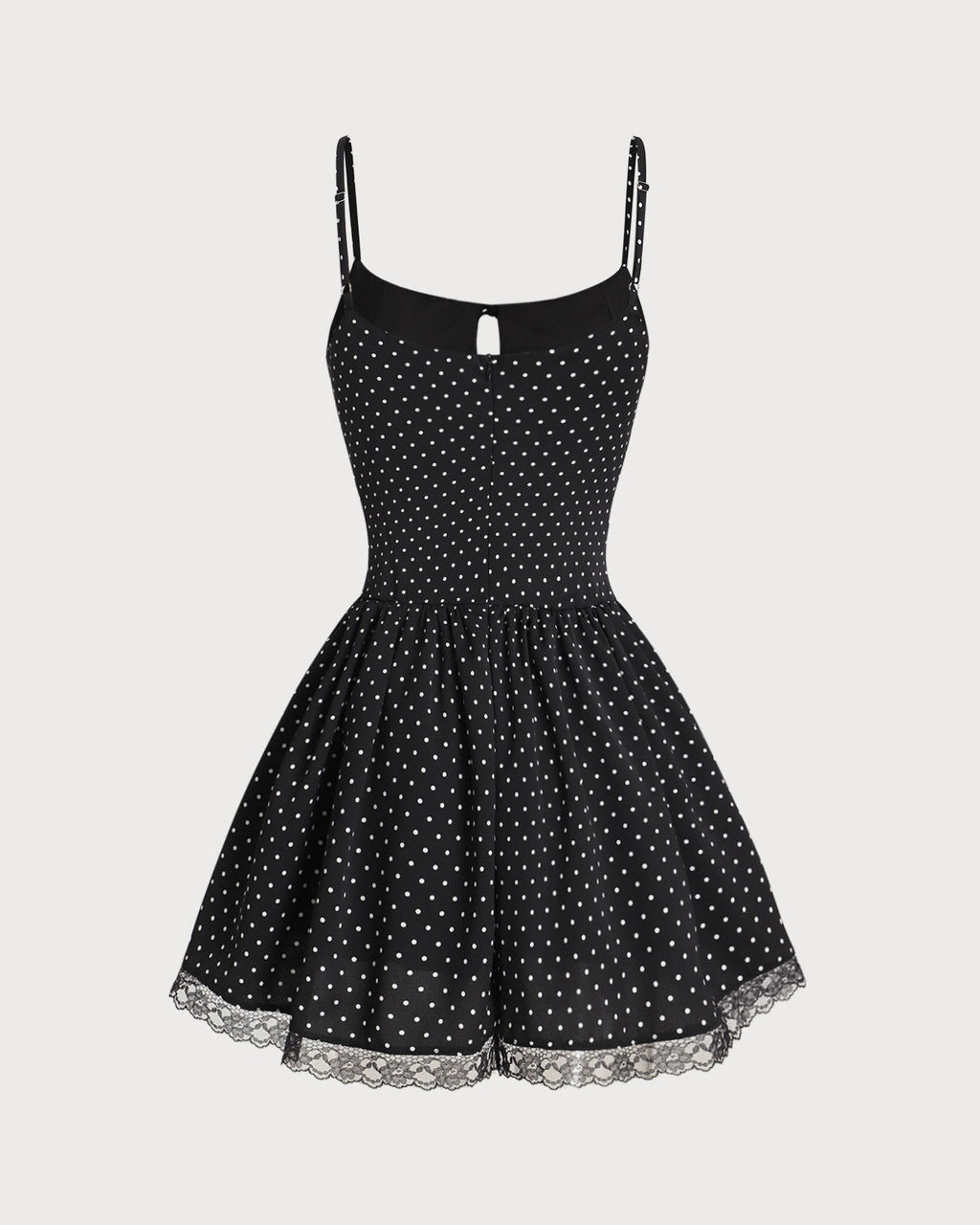 Siyah Puantiyeli Slip Mini Elbise