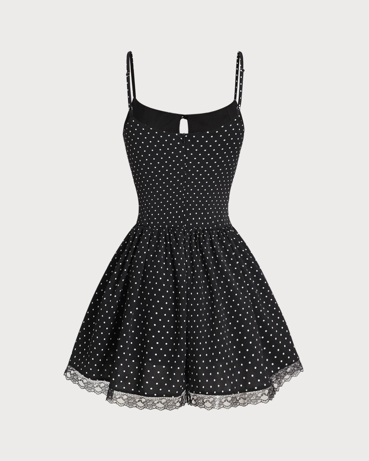 Siyah Puantiyeli Slip Mini Elbise