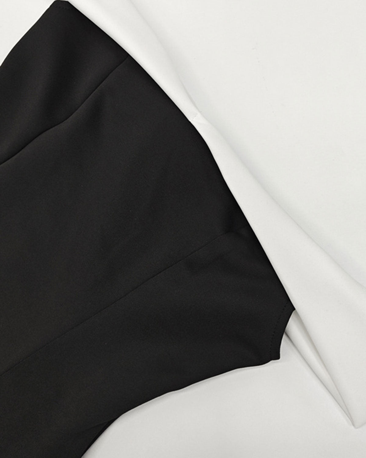 Siyah Kontrast Straplez A-Line Mini Elbise