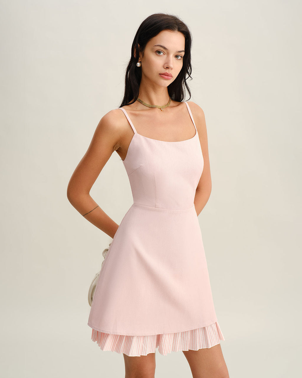 Pembe Slip Mini Elbise