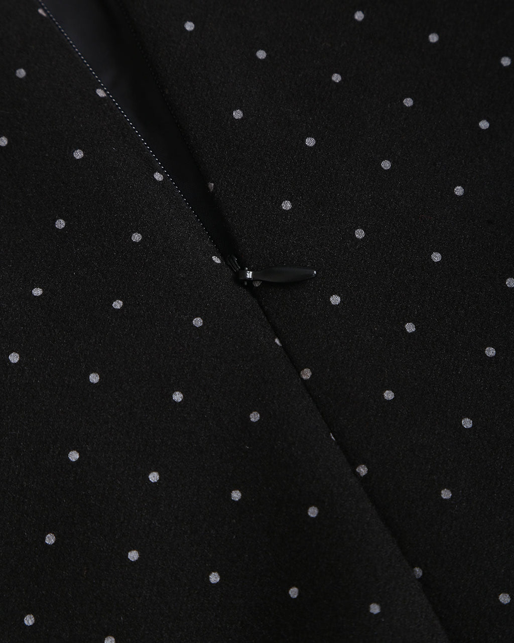 Siyah Polka Dot Düz Mini Etek