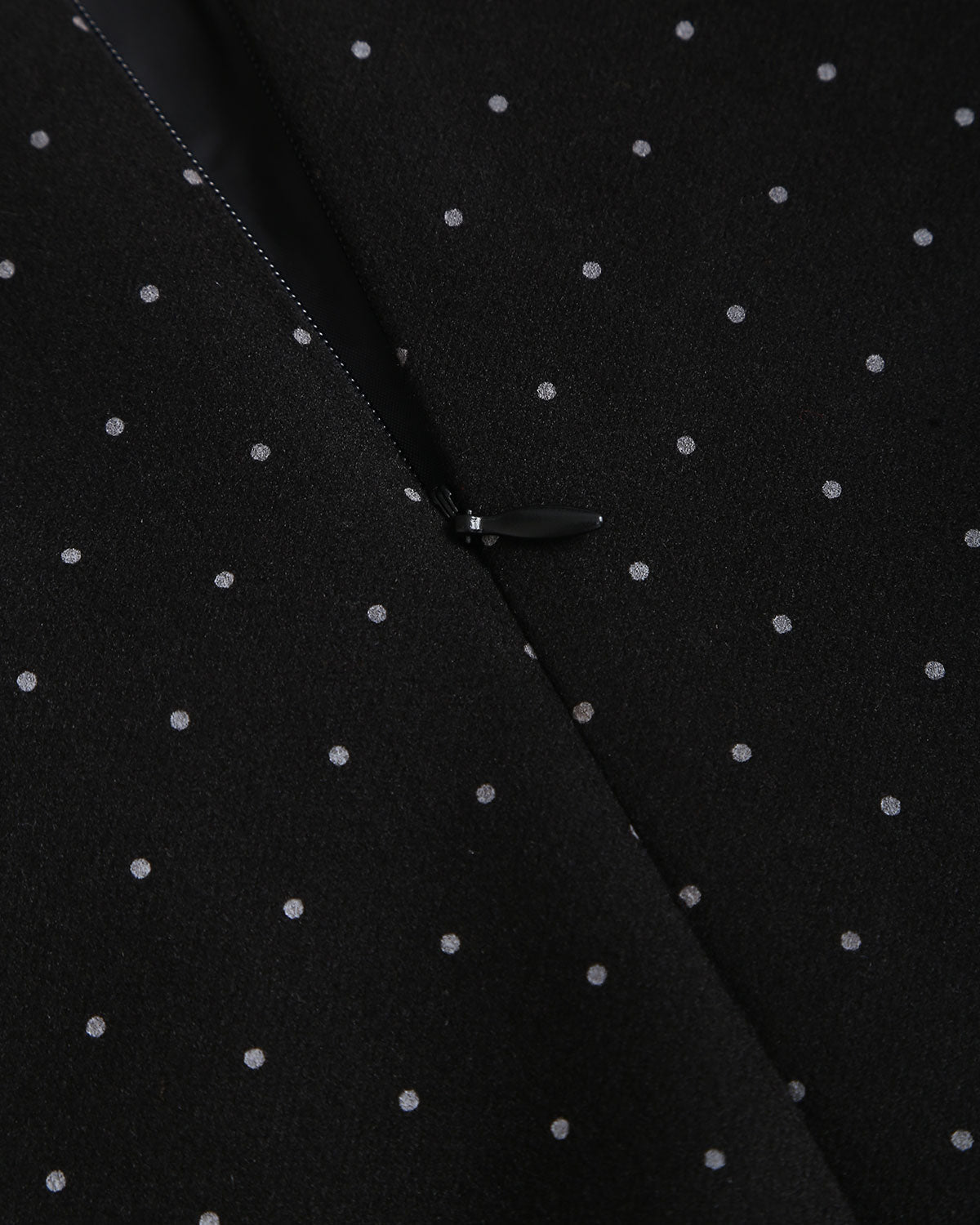 Siyah Polka Dot Düz Mini Etek