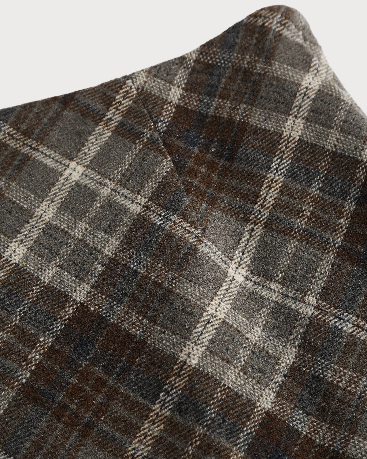 Kahverengi Ekose A-Line Mini Etek