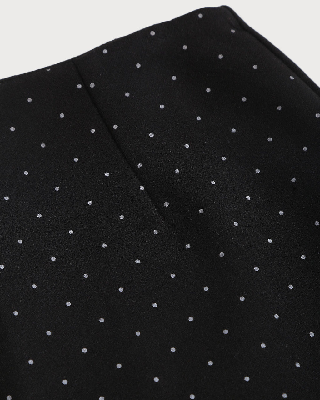 Siyah Polka Dot Düz Mini Etek