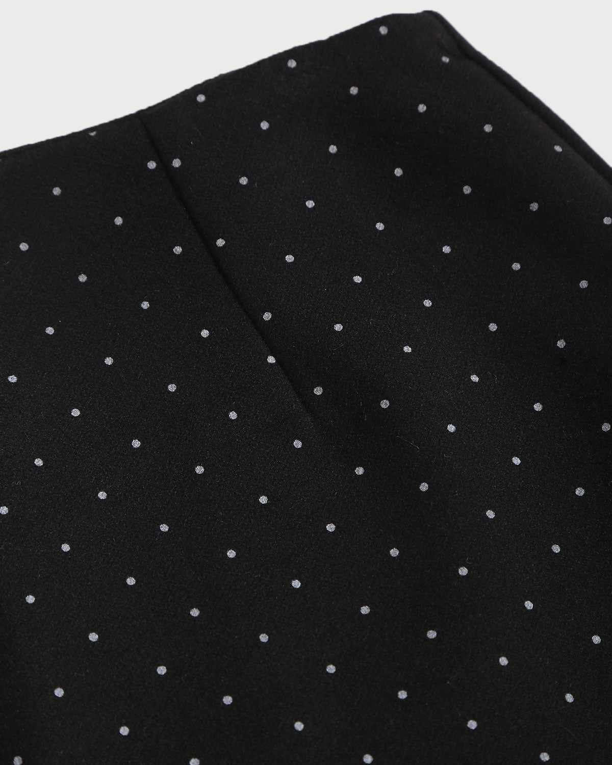 Siyah Polka Dot Düz Mini Etek