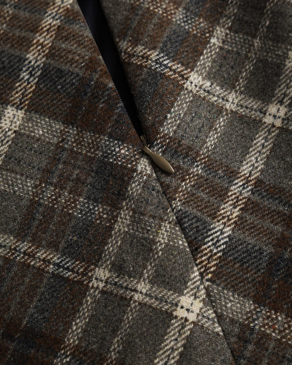 Kahverengi Ekose A-Line Mini Etek