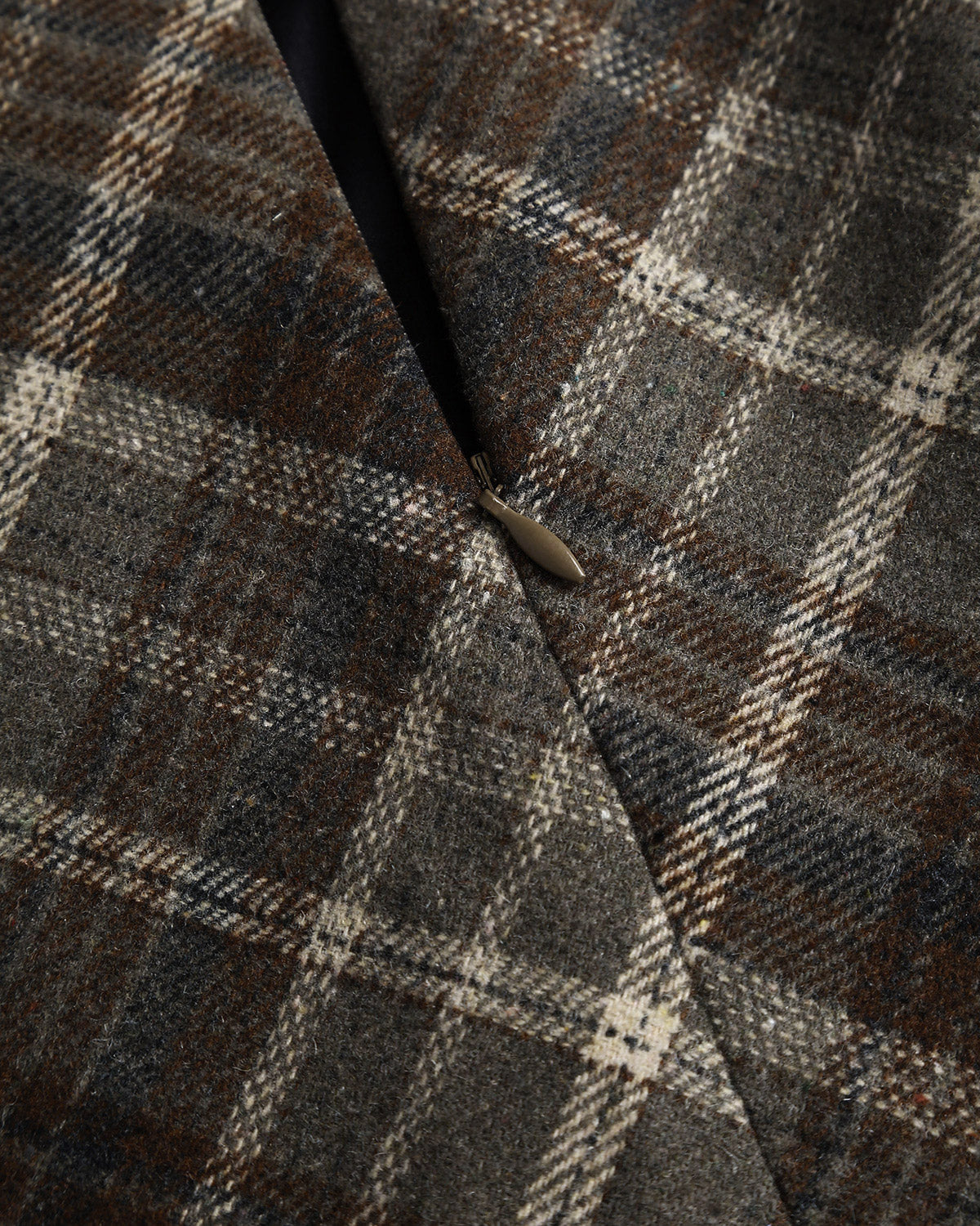 Kahverengi Ekose A-Line Mini Etek