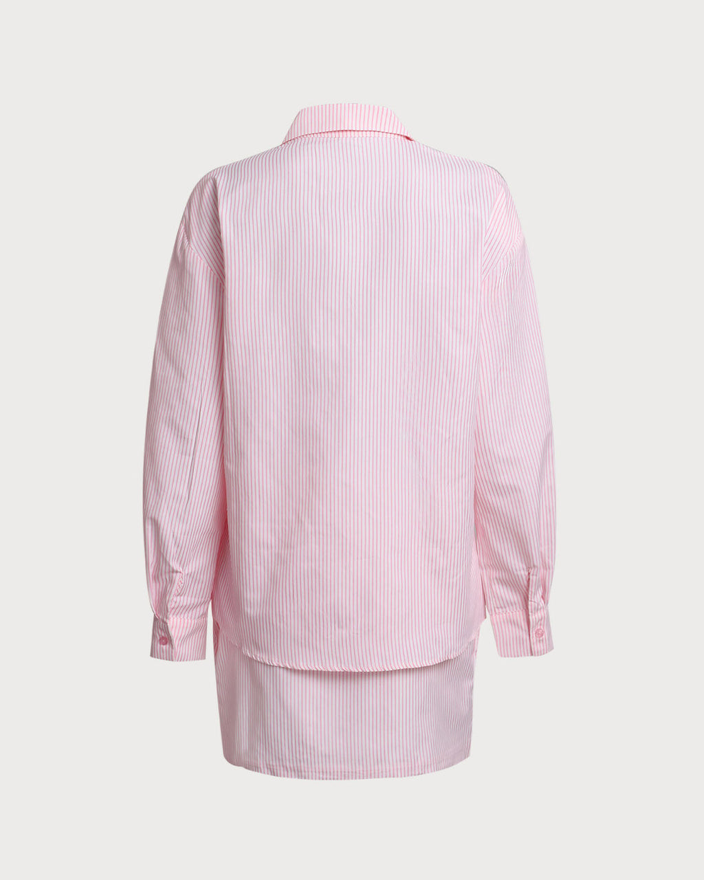 Pembe Çizgili Gömlek Etek Takımları