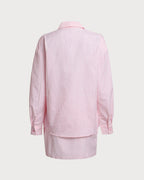 Pembe Çizgili Gömlek Etek Takımları