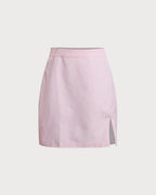 Pembe Çizgili Gömlek Etek Takımları