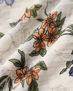 Kayısı Çiçek Beli Lastikli A Kesim Midi Etek