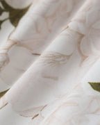 Beyaz Çiçekli Büzgülü Kare Yaka Askılı Üst