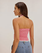 Kırmızı Kareli Askılı Tank Top