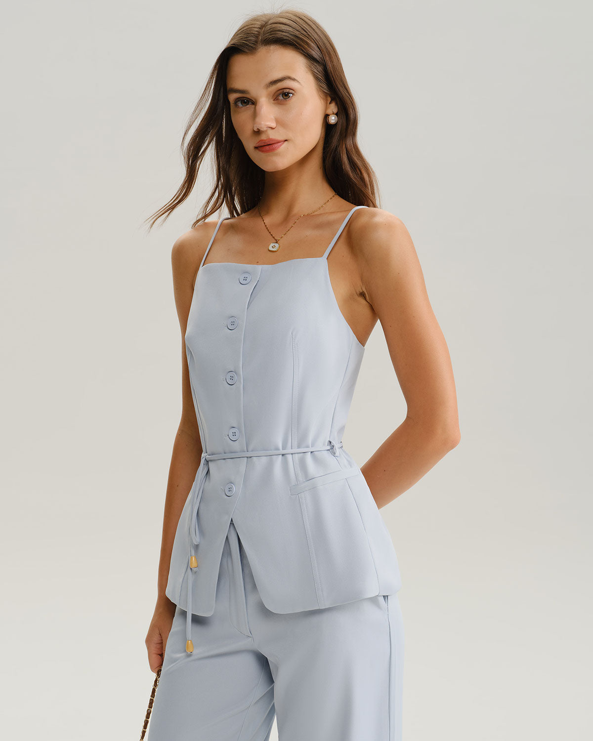 Mavi Düğmeli Kaşkorse Üst